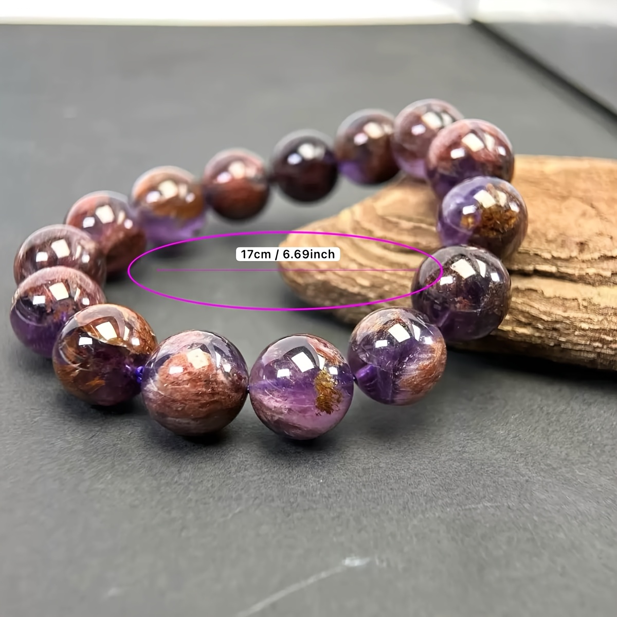 7A+ Purple Phantom Crystal Bracelet, Elegant Gift